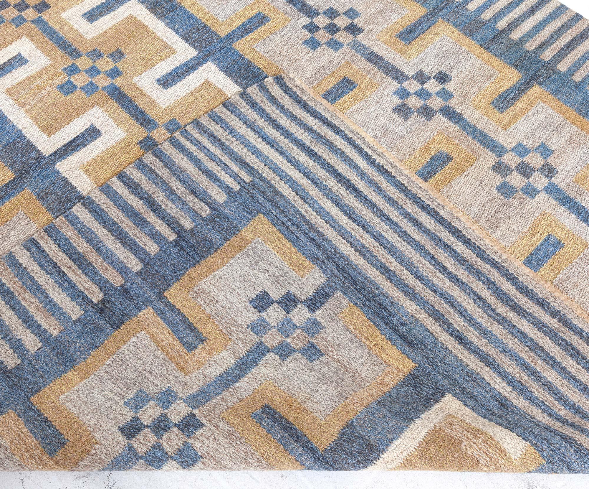 Tappeto Doris Leslie Blau Vintage a trama piatta svedese in vendita 1