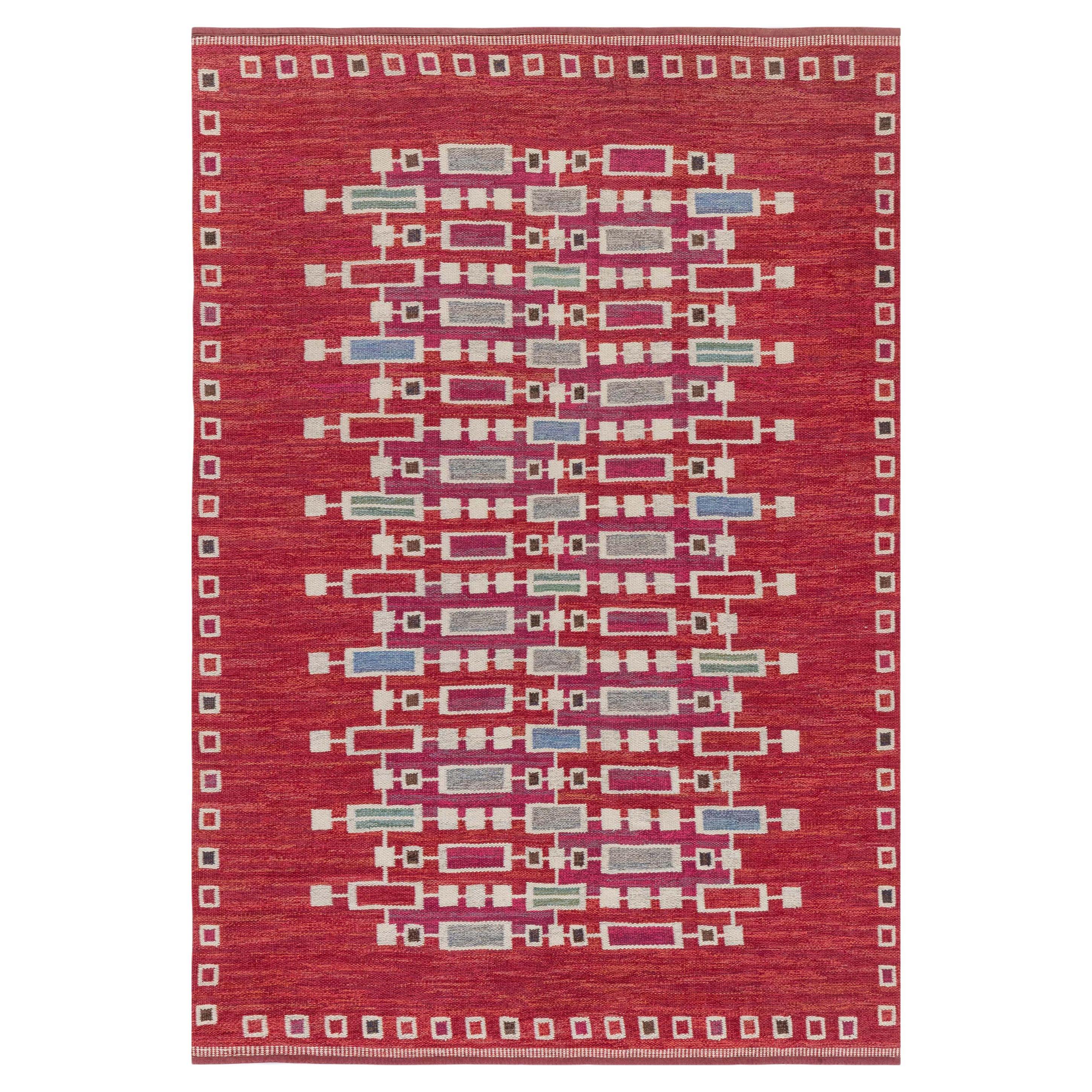 Swedish Flat Weave Rug For Sale at 1stDibs