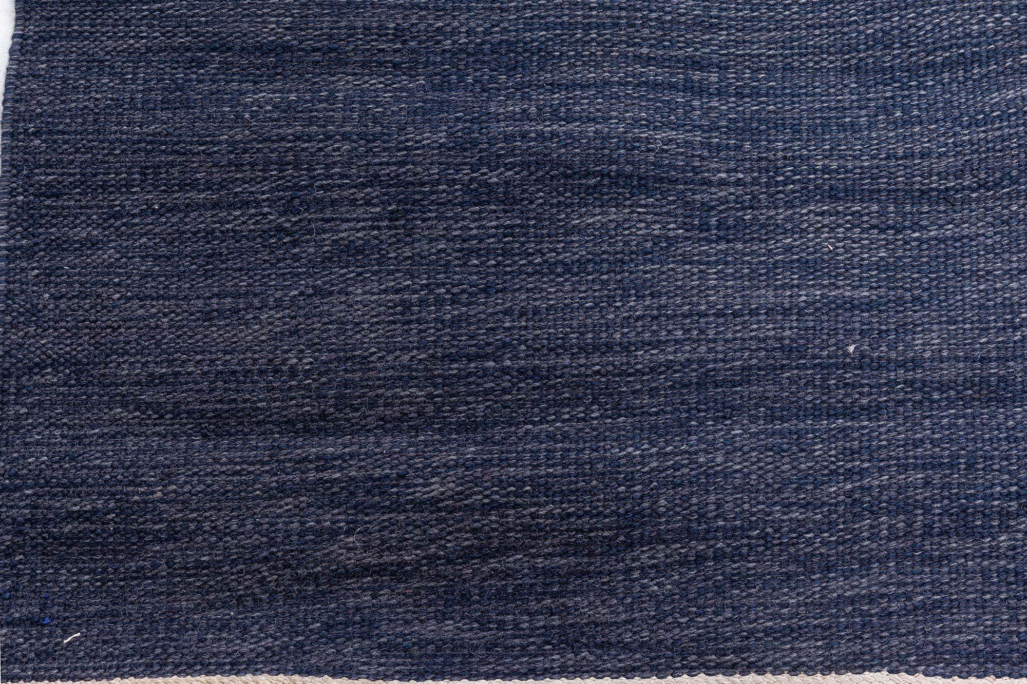 Vintage Swedish Flat-Weave Rug in Deep Indigo, Doris Leslie Blau
Size: 6'7