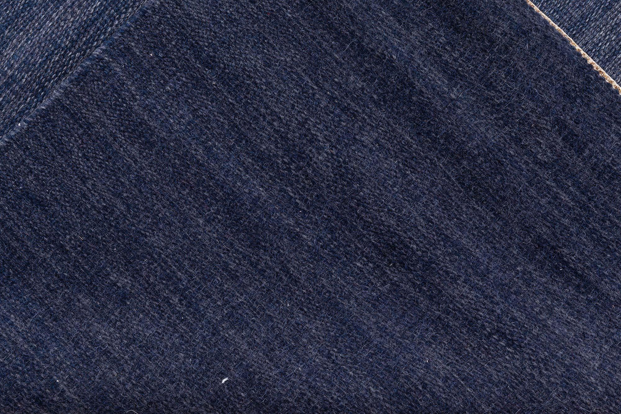 Scandinavian Modern Vintage Swedish Flat-Weave Rug in Deep Indigo, at Doris Leslie Blau For Sale