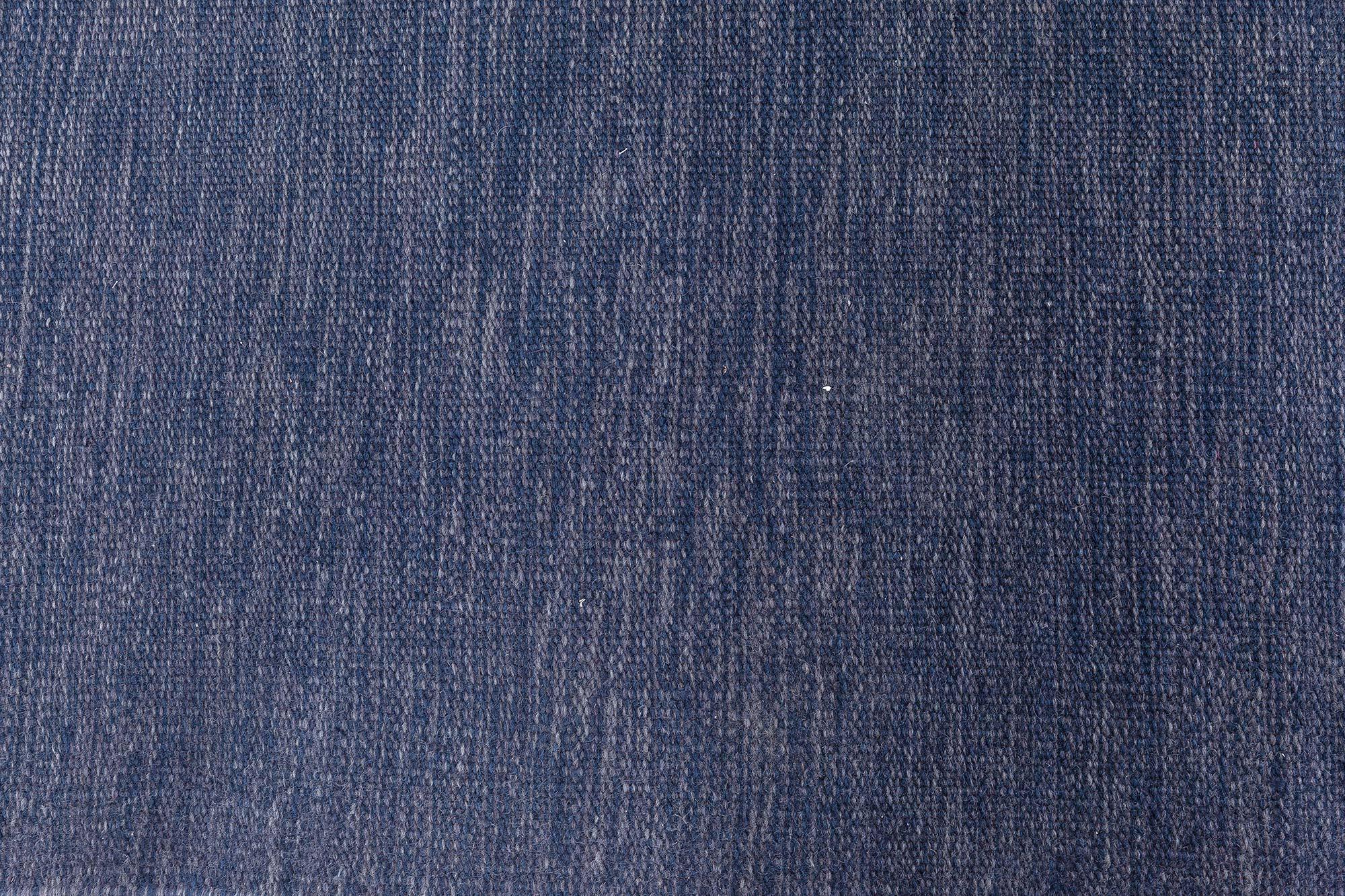 Hand-Woven Vintage Swedish Flat-Weave Rug in Deep Indigo, at Doris Leslie Blau For Sale