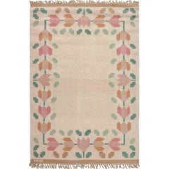 Vintage Swedish Flat-Weave Rug Signed by Anne Marie Boberg