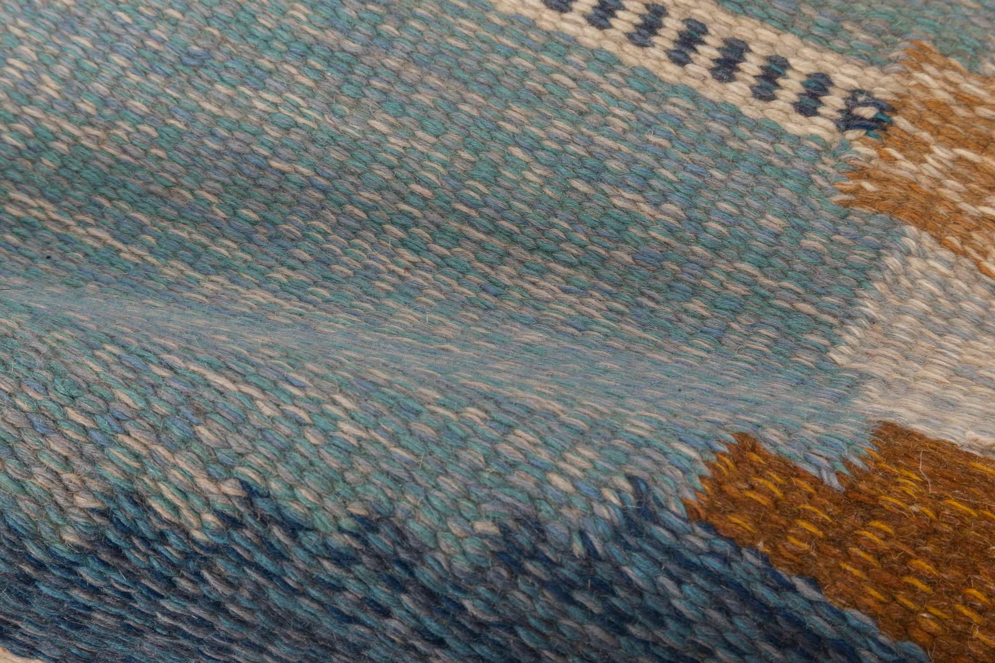Vintage Swedish flat-weave rug signed by Ingegerd Silow
Size: 5'9
