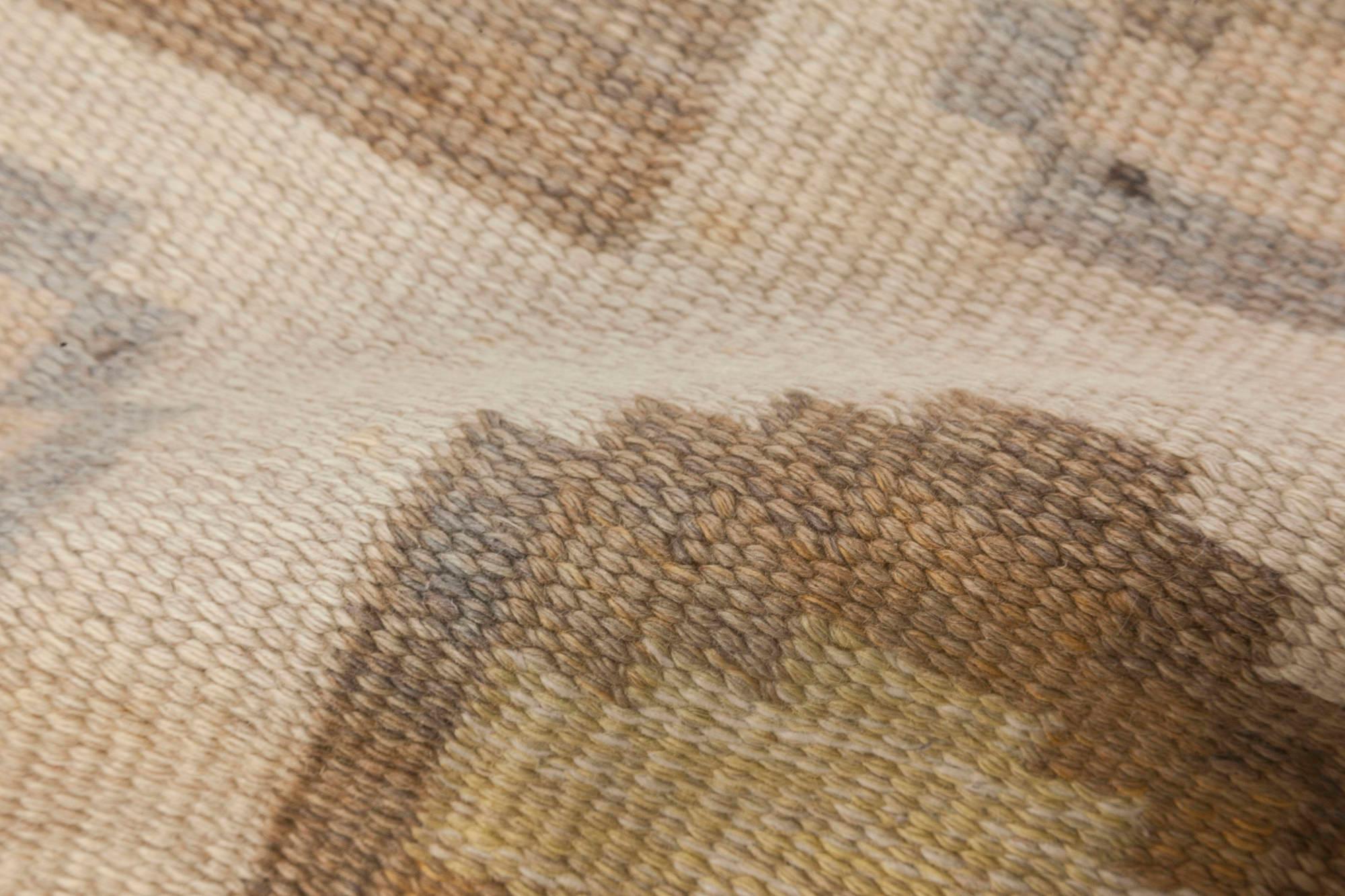 Vintage Swedish flat-weave rug signed by Ingegerd Silow
Size: 4'6