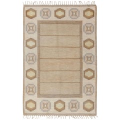 Vintage Swedish Flat-Weave Rug Signed by Ingegerd Silow