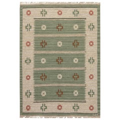 Vintage Swedish Flat-Weave rug Signed by Svensk Hemslojd