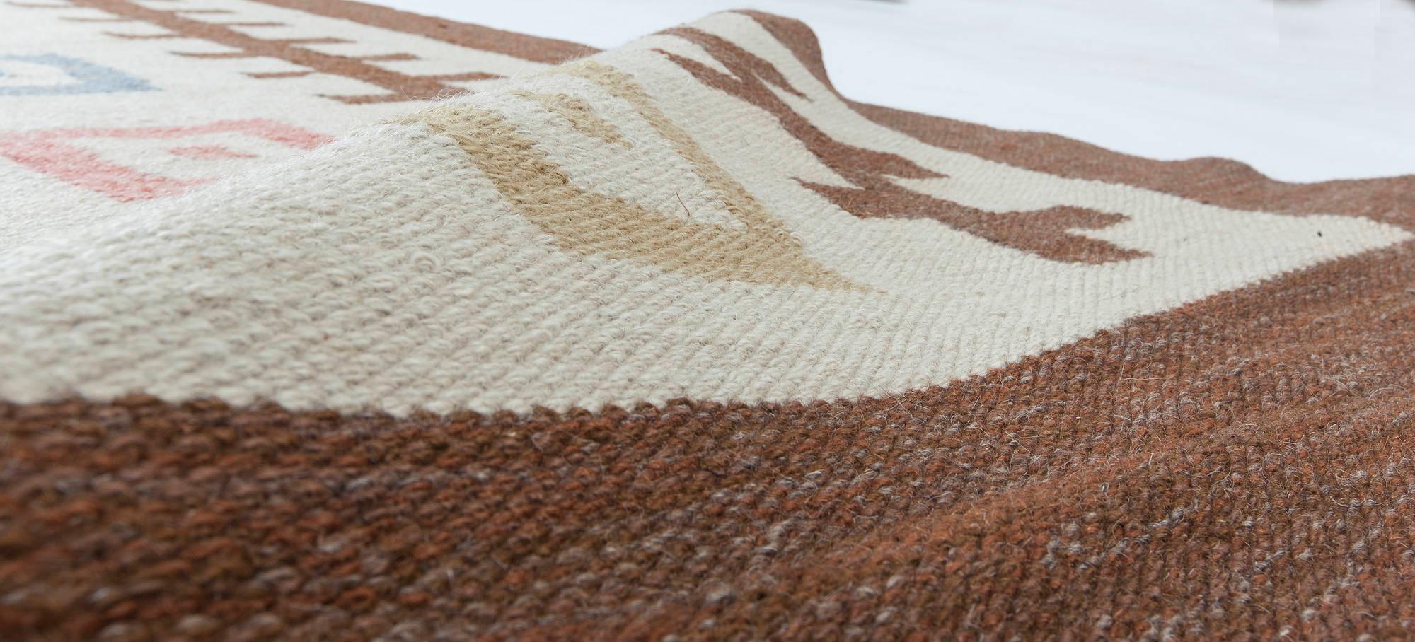 20th Century Vintage Swedish Flat-Weave Rug Signed 