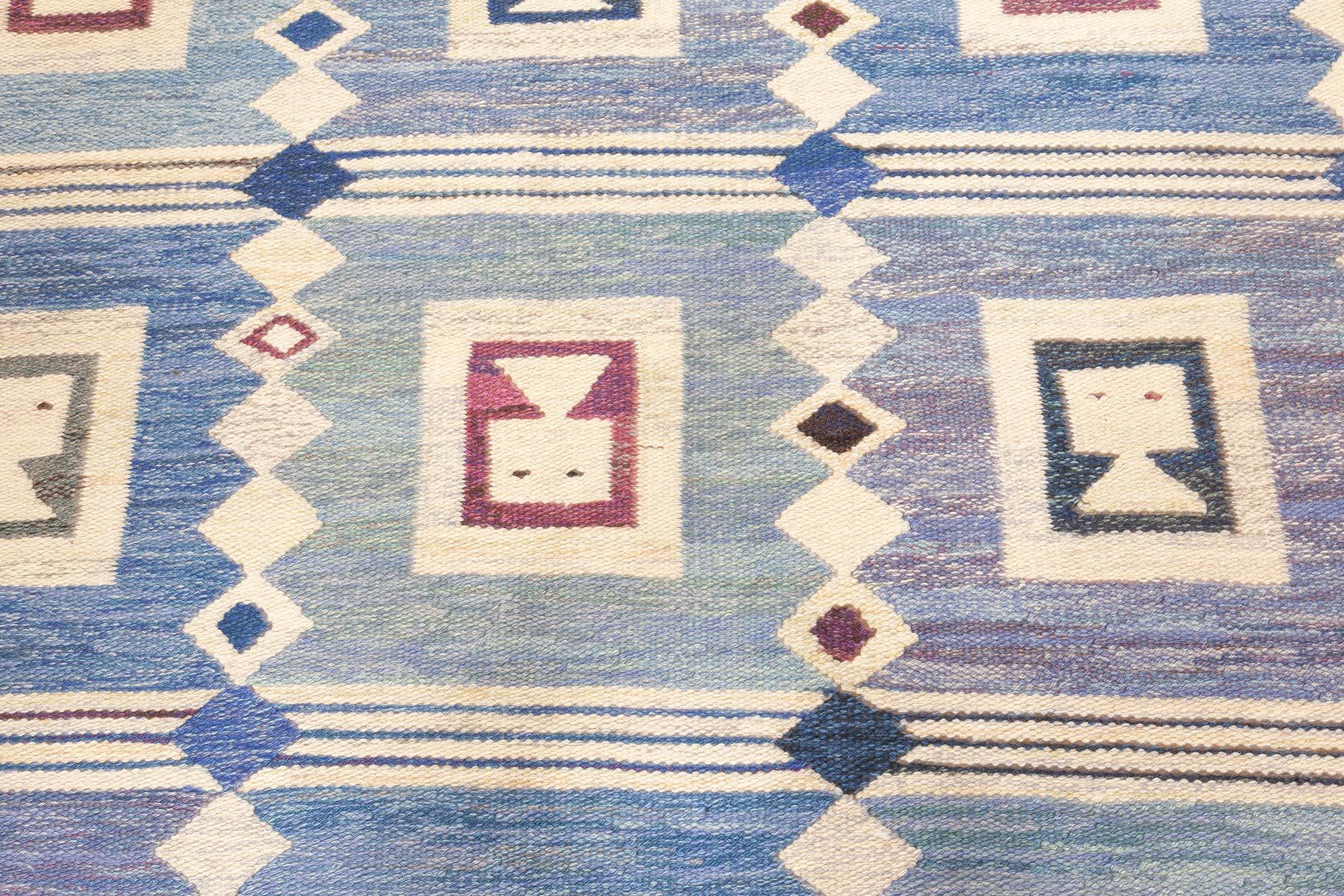 Vintage Swedish Flat Weave Rug “The Girls in the Window” Designed by Edna Martin
Size: 5'1