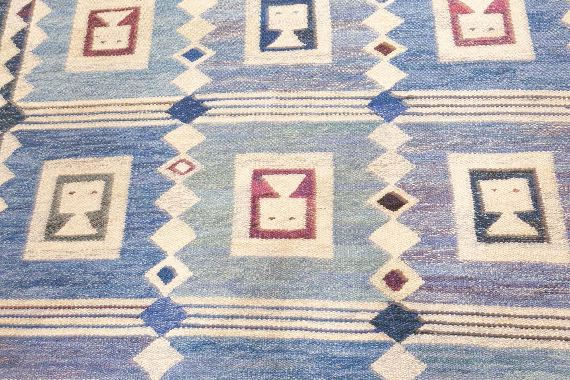 Tapis suédois vintage à tissage plat « The Girls in the Window » conçu par Edna Martin
Taille : 5'1