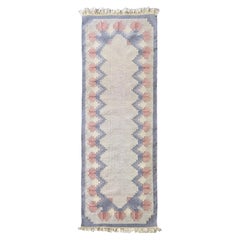 Vintage Swedish Flat Weaved Rug Runner, 1950s