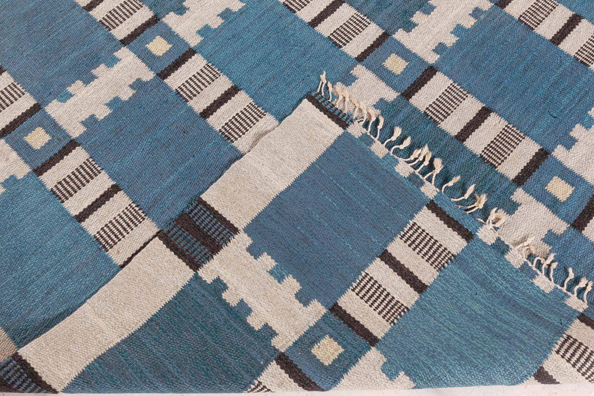 20th Century Vintage Swedish Flat Woven by Irma Kronlund For Sale