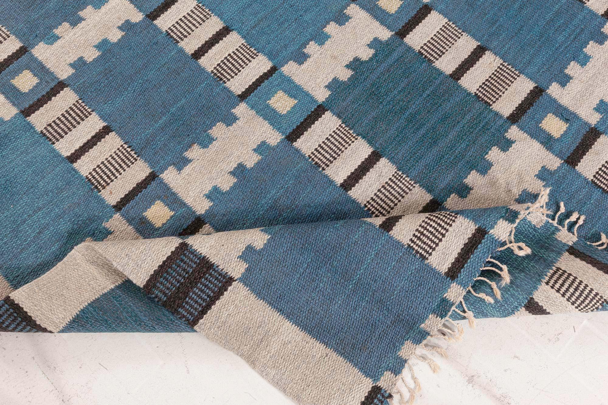 20th Century Vintage Swedish Flat Woven by Irma Kronlund For Sale
