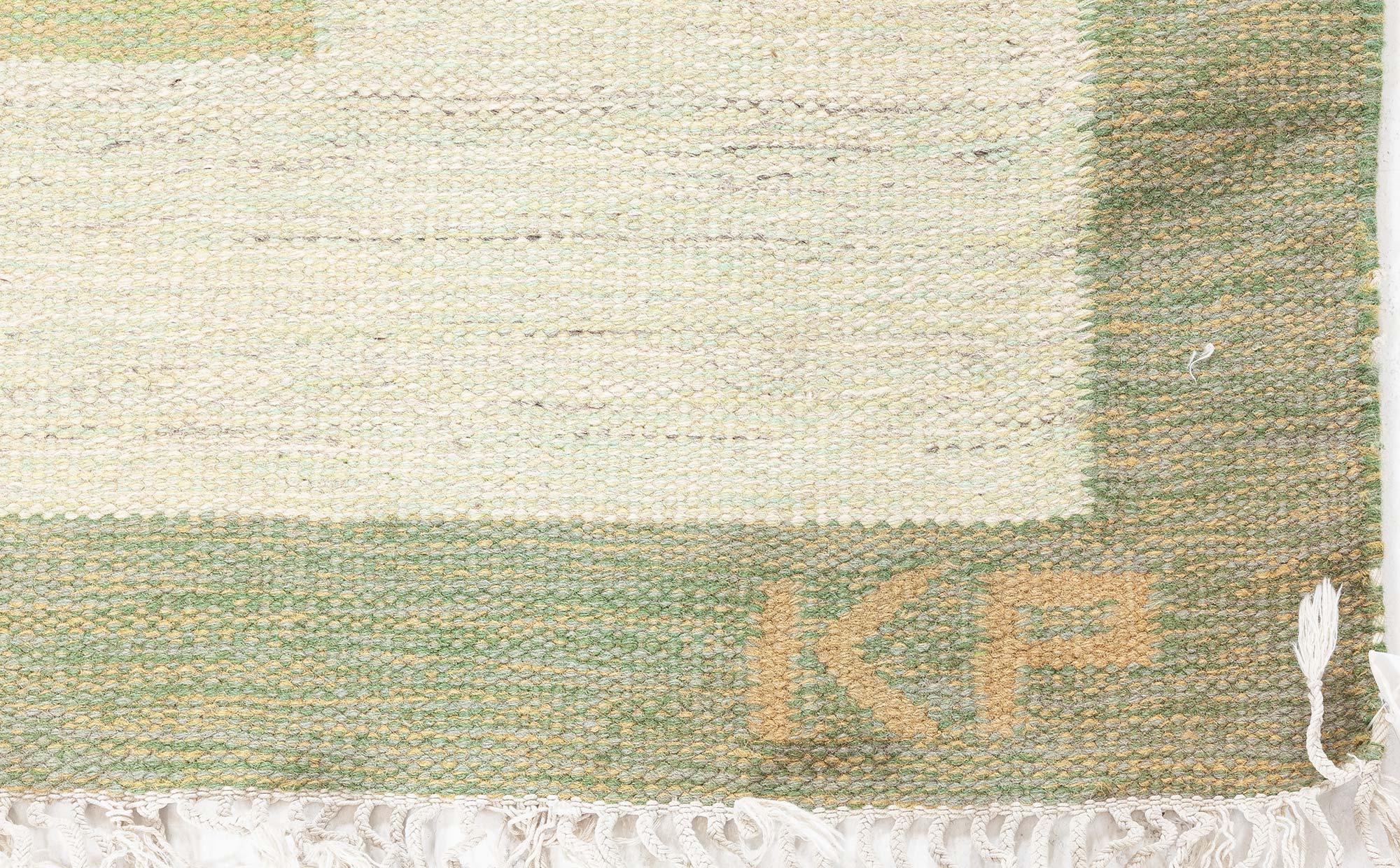 Vintage Swedish Flat Woven by Kerstin Persson In Good Condition For Sale In New York, NY