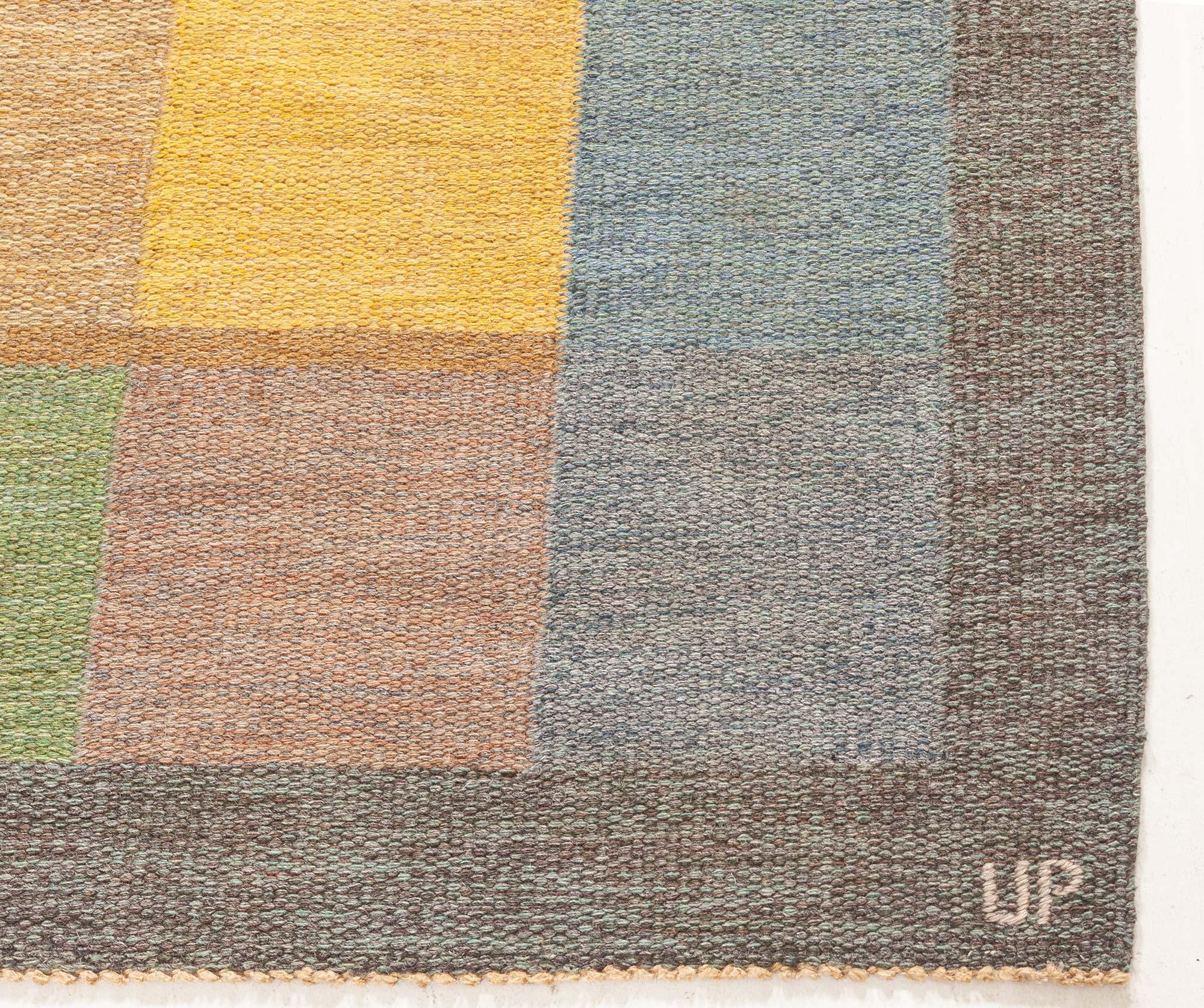 20th Century Vintage Swedish Flat Woven by Ulla Parkdal For Sale