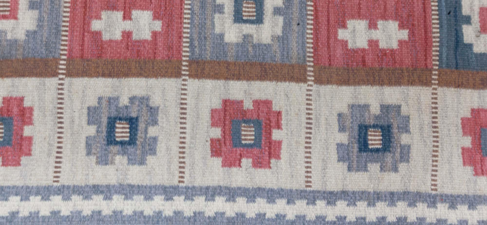 Vintage Swedish flat woven rug by Anna Greta Sjokvist at Doris Leslie Blau
Size: 5'10