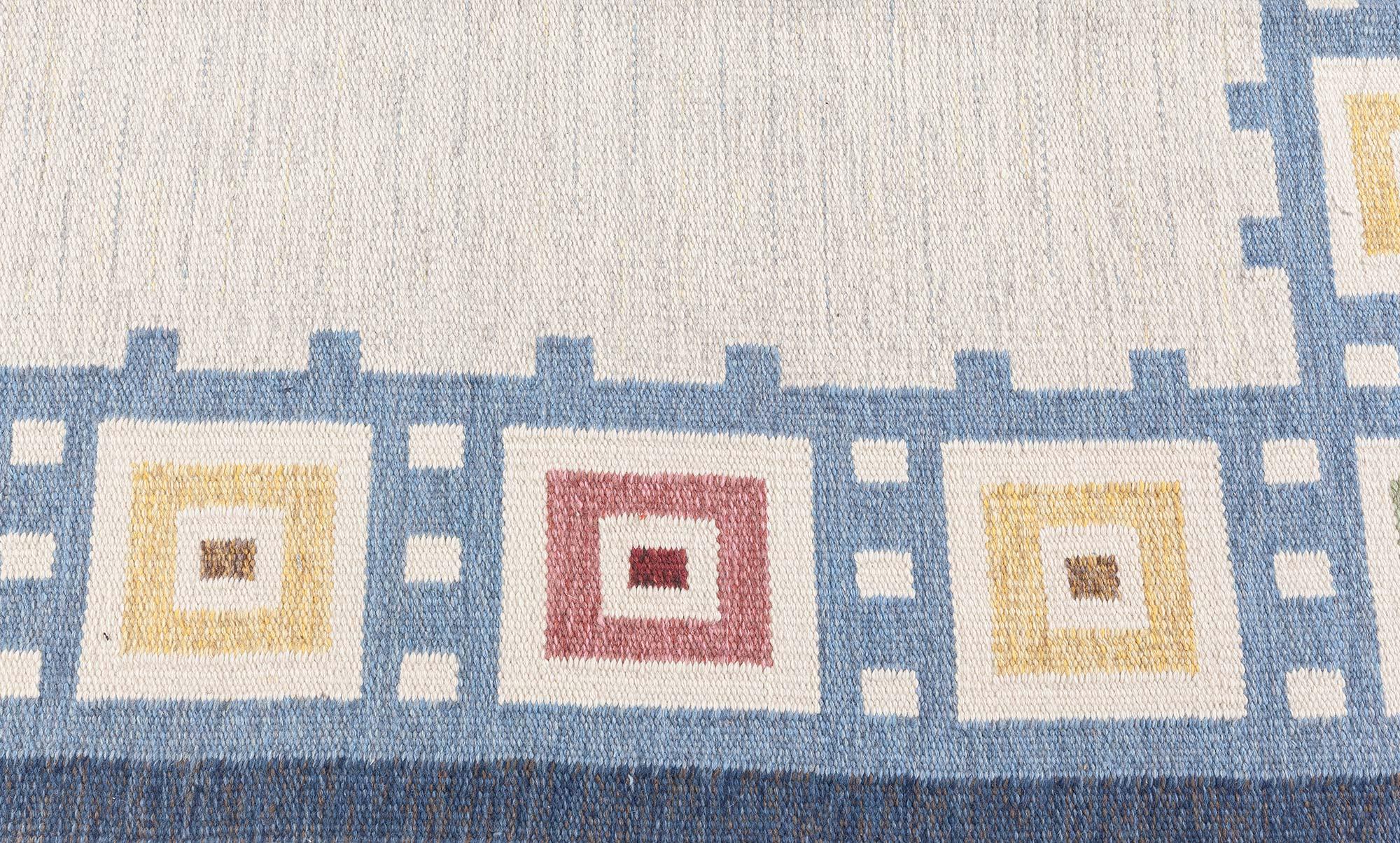 Schwedischer flacher gewebter Vintage-Teppich von Erik Lundberg (Moderne der Mitte des Jahrhunderts) im Angebot