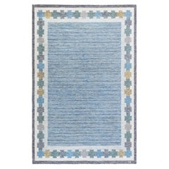 Vintage Swedish Flat Woven Rug by Ingegerd Silow