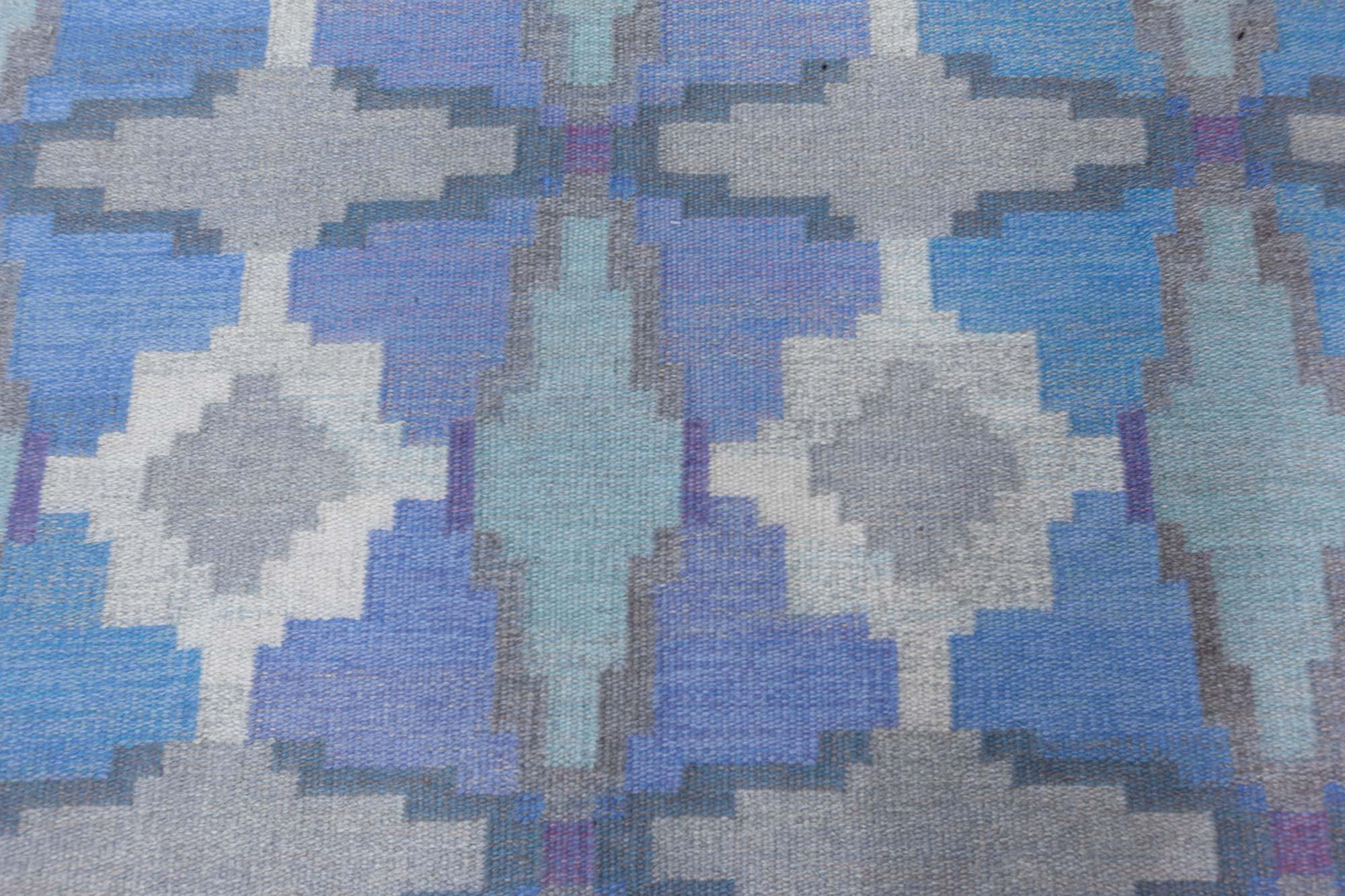 Schwedischer flacher gewebter Vintage-Teppich von Judith Johansson (Handgewebt) im Angebot