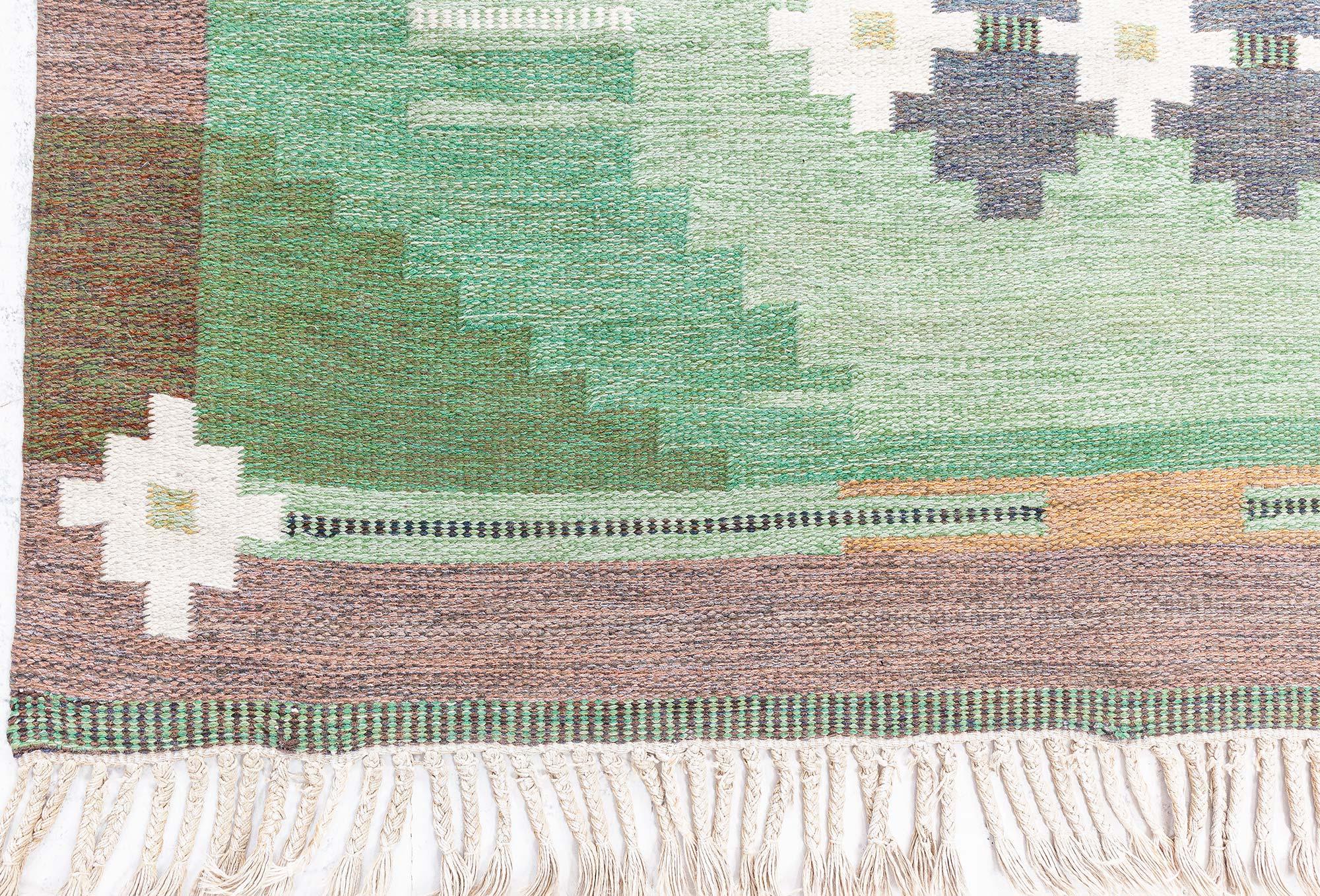 Mid-Century Modern Tapis suédois tissé à plat Doris Leslie Blau en vente