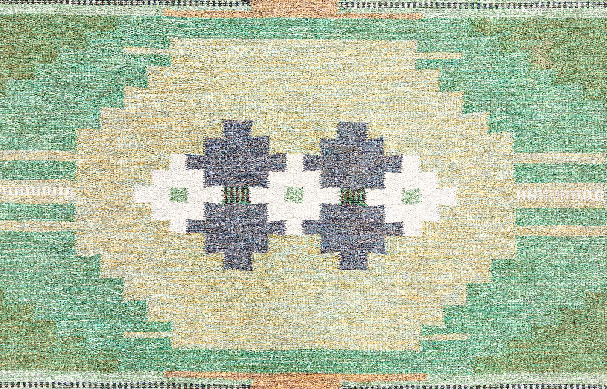 Lana Tappeto svedese vintage a tessitura piatta Doris Leslie Blau in vendita