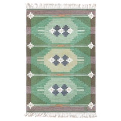 Tappeto svedese vintage a tessitura piatta Doris Leslie Blau