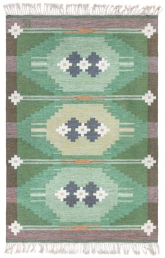 Vintage Swedish Flat Woven Rug Doris Leslie Blau