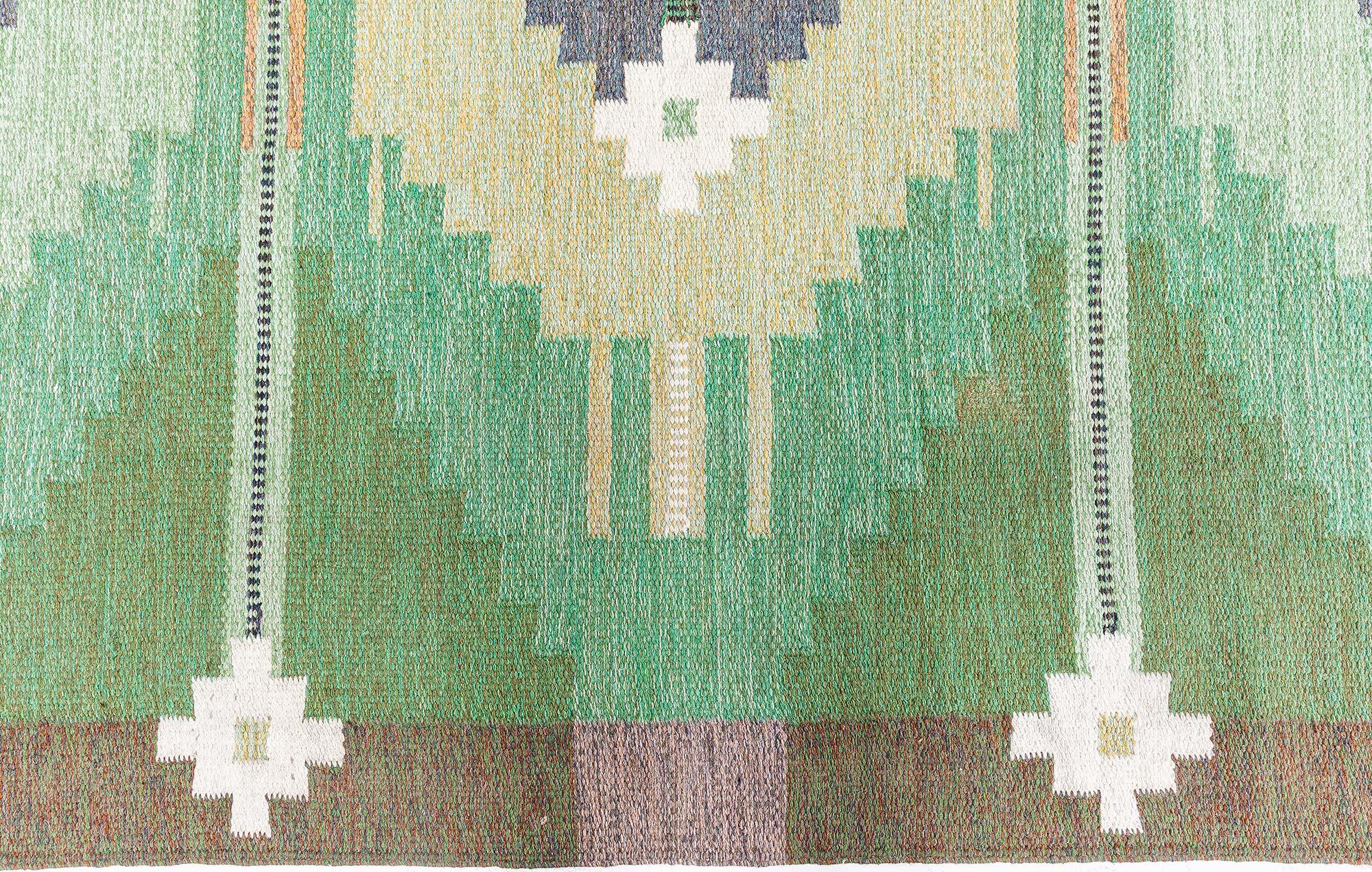 Lana Tappeto svedese vintage a tessitura piatta Doris Leslie Blau in vendita
