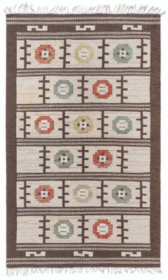 Vintage Swedish Flat Woven Rug