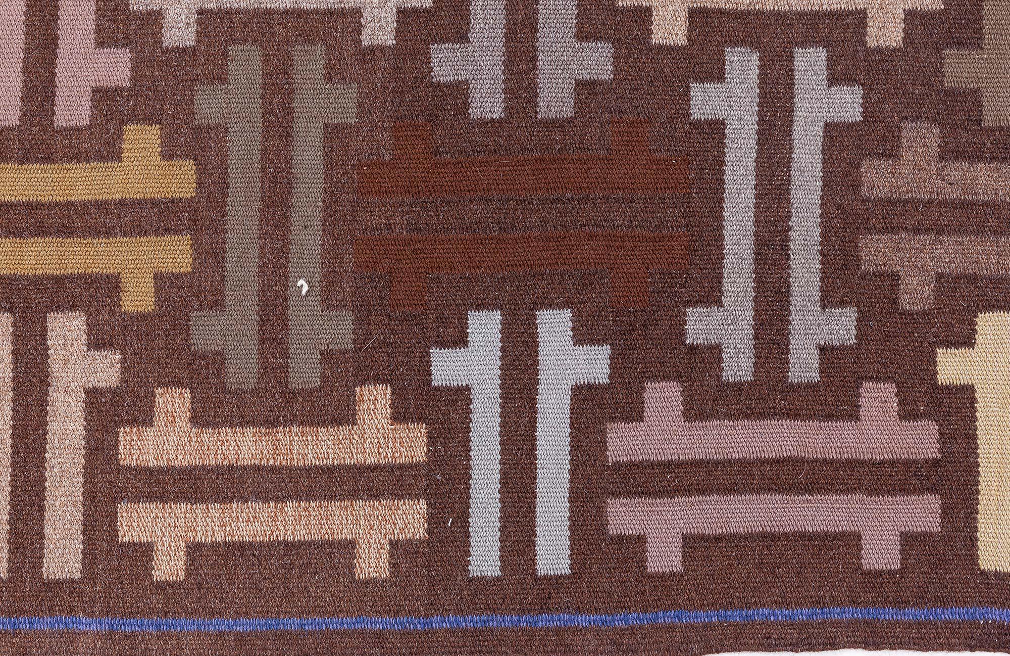 Adam Style Vintage Swedish Flat Woven Runner Doris Leslie Blau For Sale