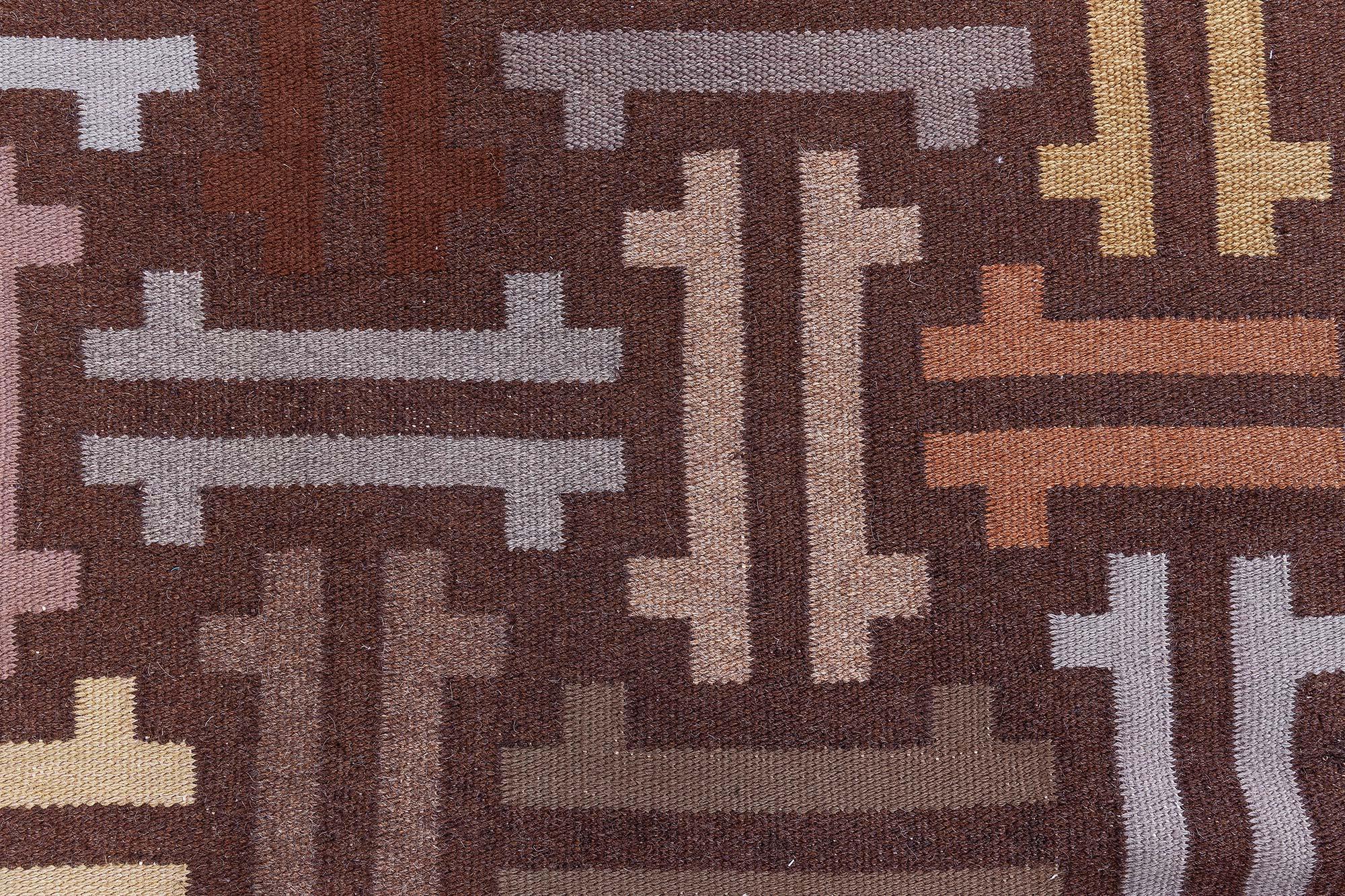 Vintage Swedish Flat Woven Runner Doris Leslie Blau In Good Condition For Sale In New York, NY
