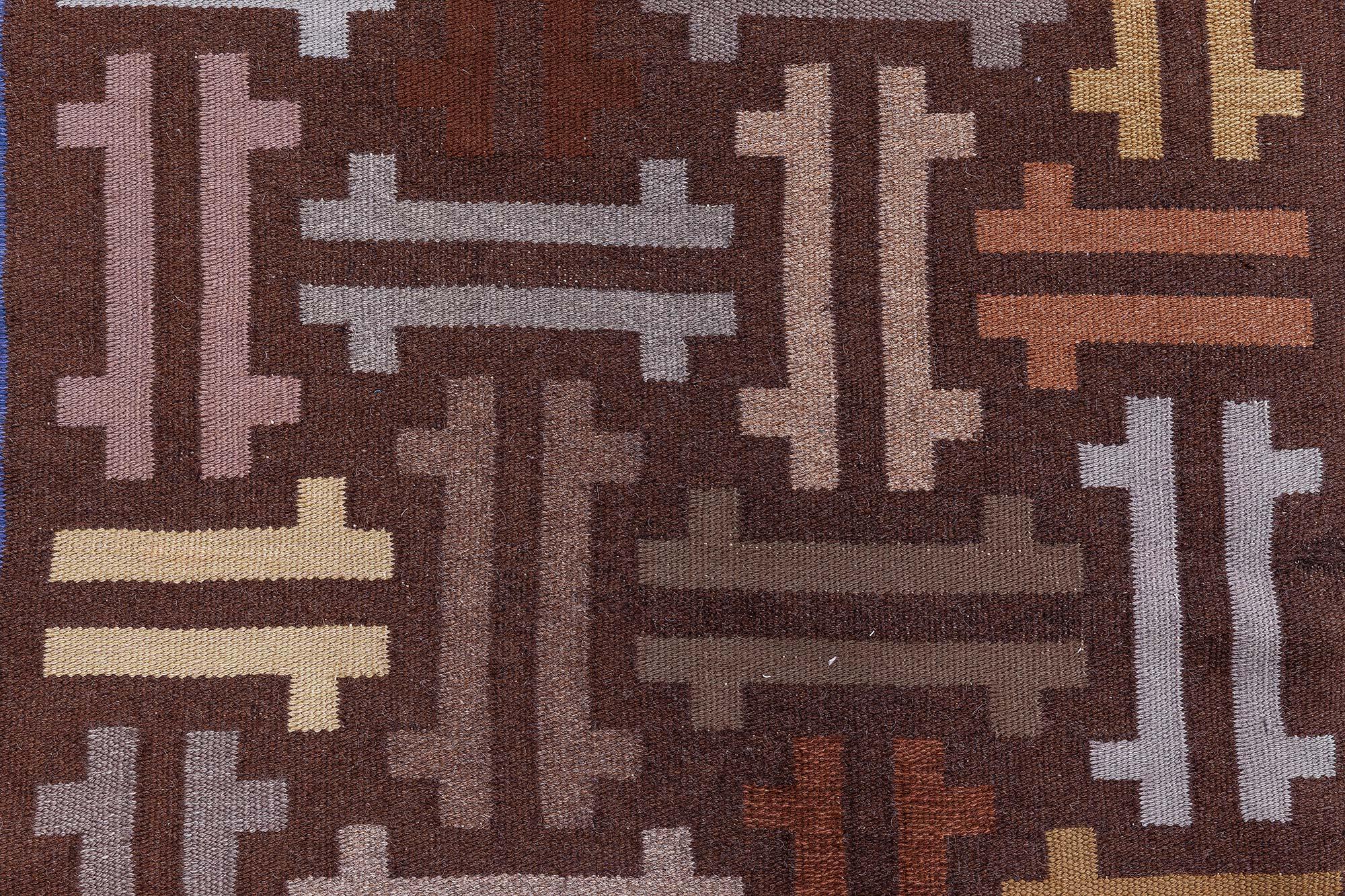 Tapis de couloir suédois tissé à plat Doris Leslie Blau Bon état - En vente à New York, NY