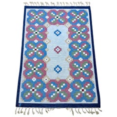 Vintage Swedish flatweave rollakan Lyckeby
 for Vävaregården Eringsboda