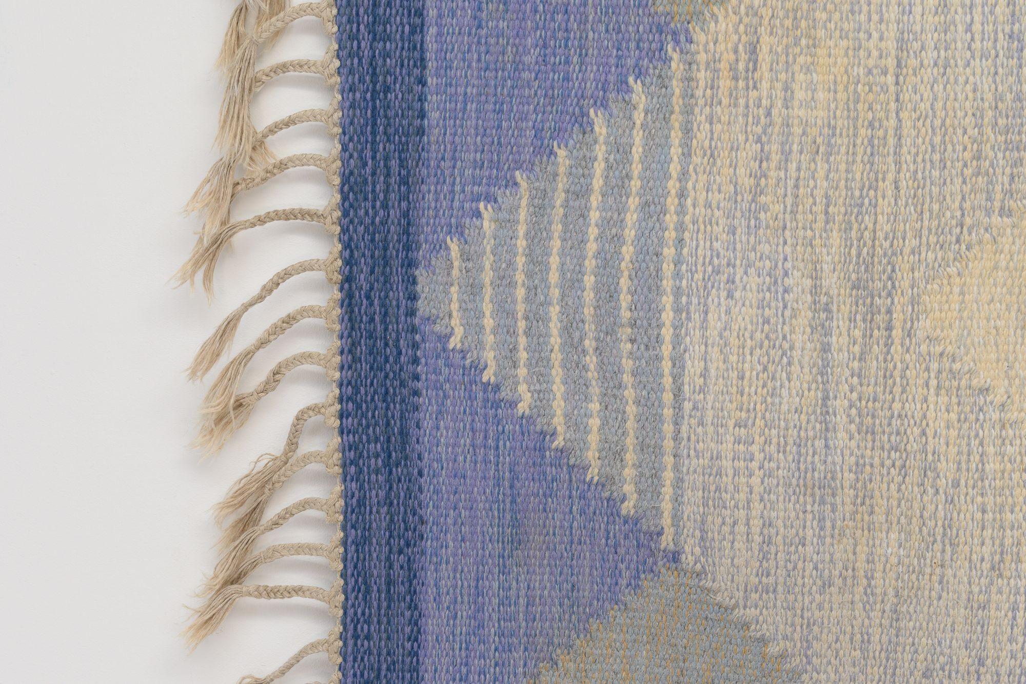 Suédois Tapis suédois vintage à armure plate d'Anna Johanna Ångström en vente
