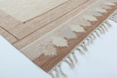 Vintage Swedish Flatweave Rug By Ingegerd Silow Woven Signature To Edge "IS"