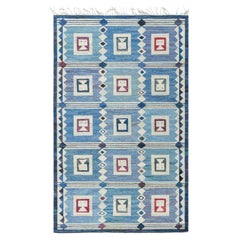 Vintage Swedish Flatweave Rug The Girls In The Window Designed By Edna Martin