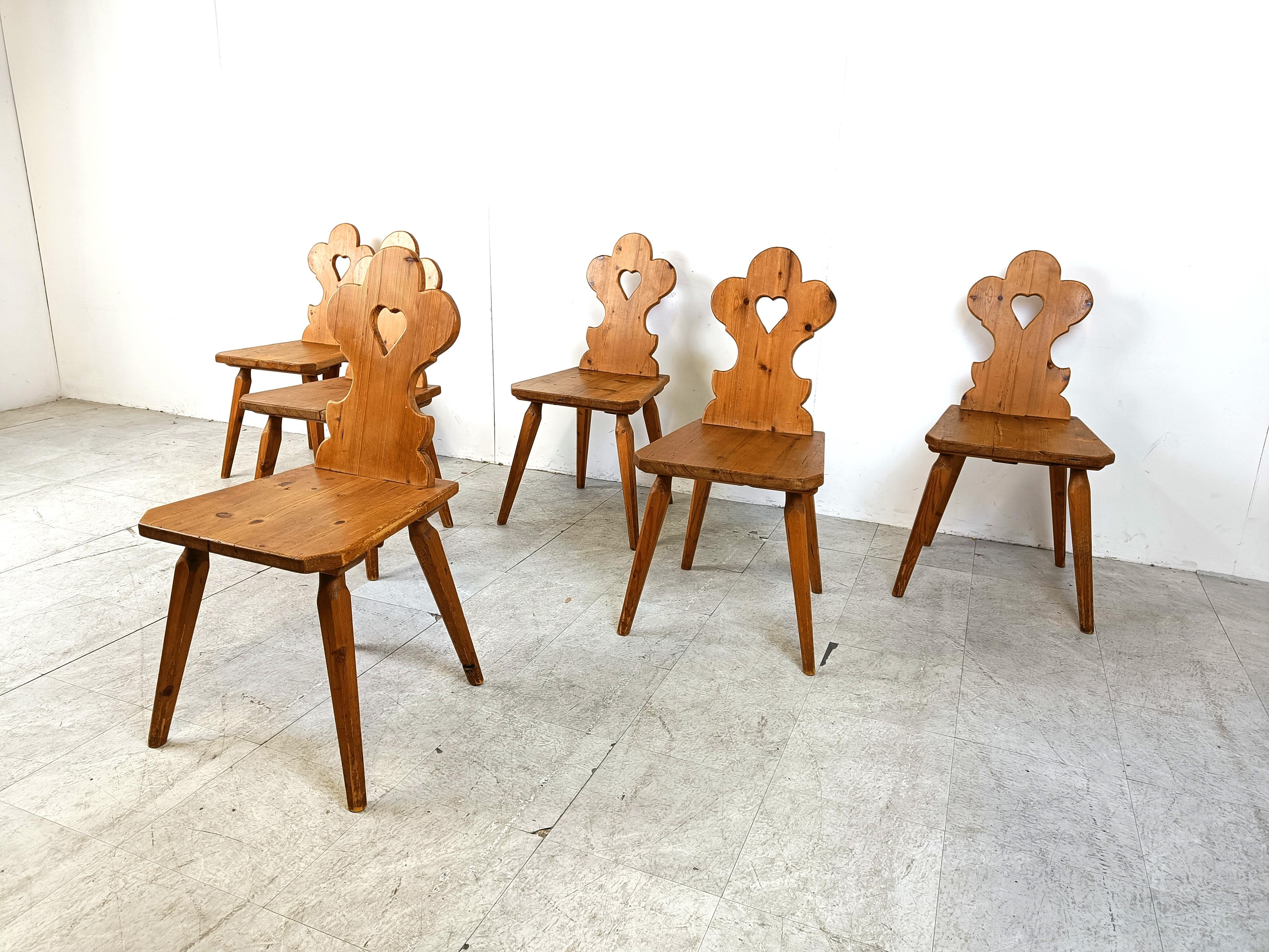 Mid-20th Century Vintage swedish folk art chairs, 1960s For Sale