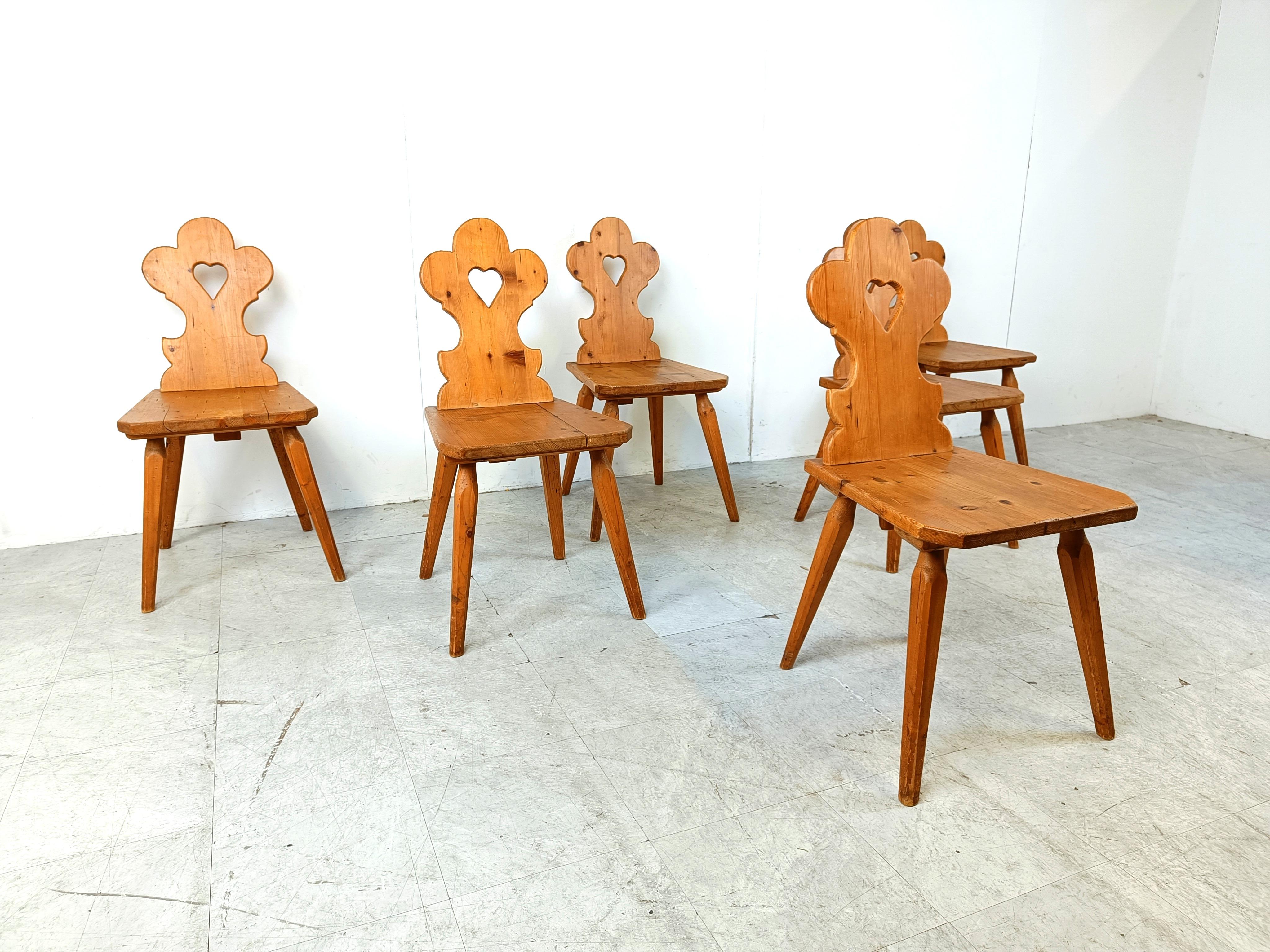 Vintage swedish folk art chairs, 1960s For Sale 1