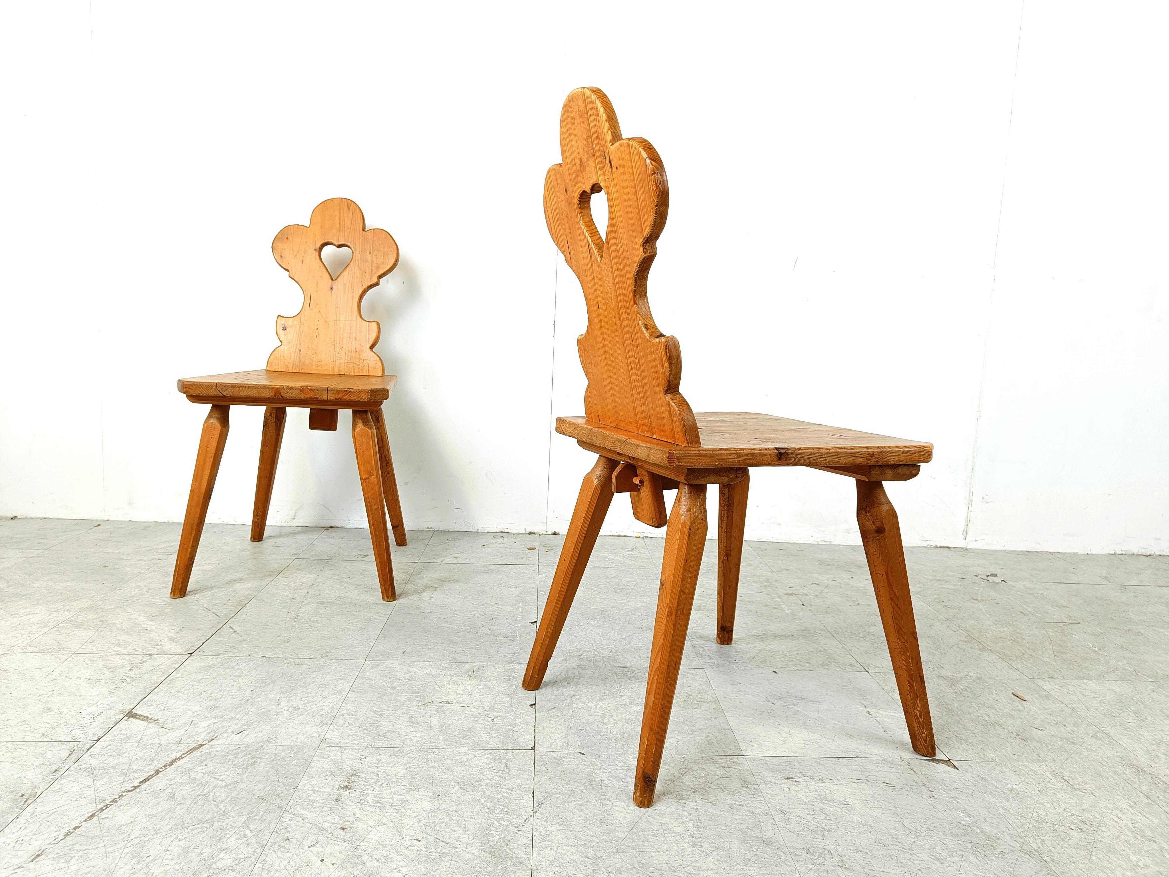 Vintage swedish folk art chairs, 1960s For Sale 2