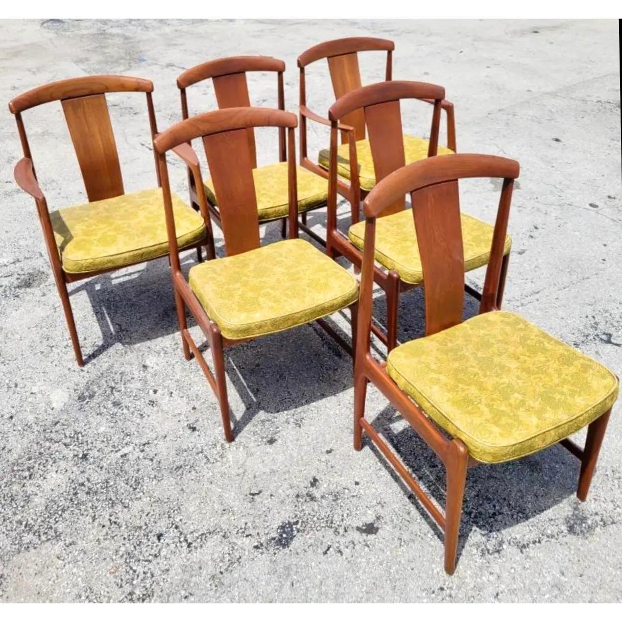 Mid-Century Modern Vintage Swedish Folke Ohlsson for Dux Sweden Dining Chairs, Set of 6