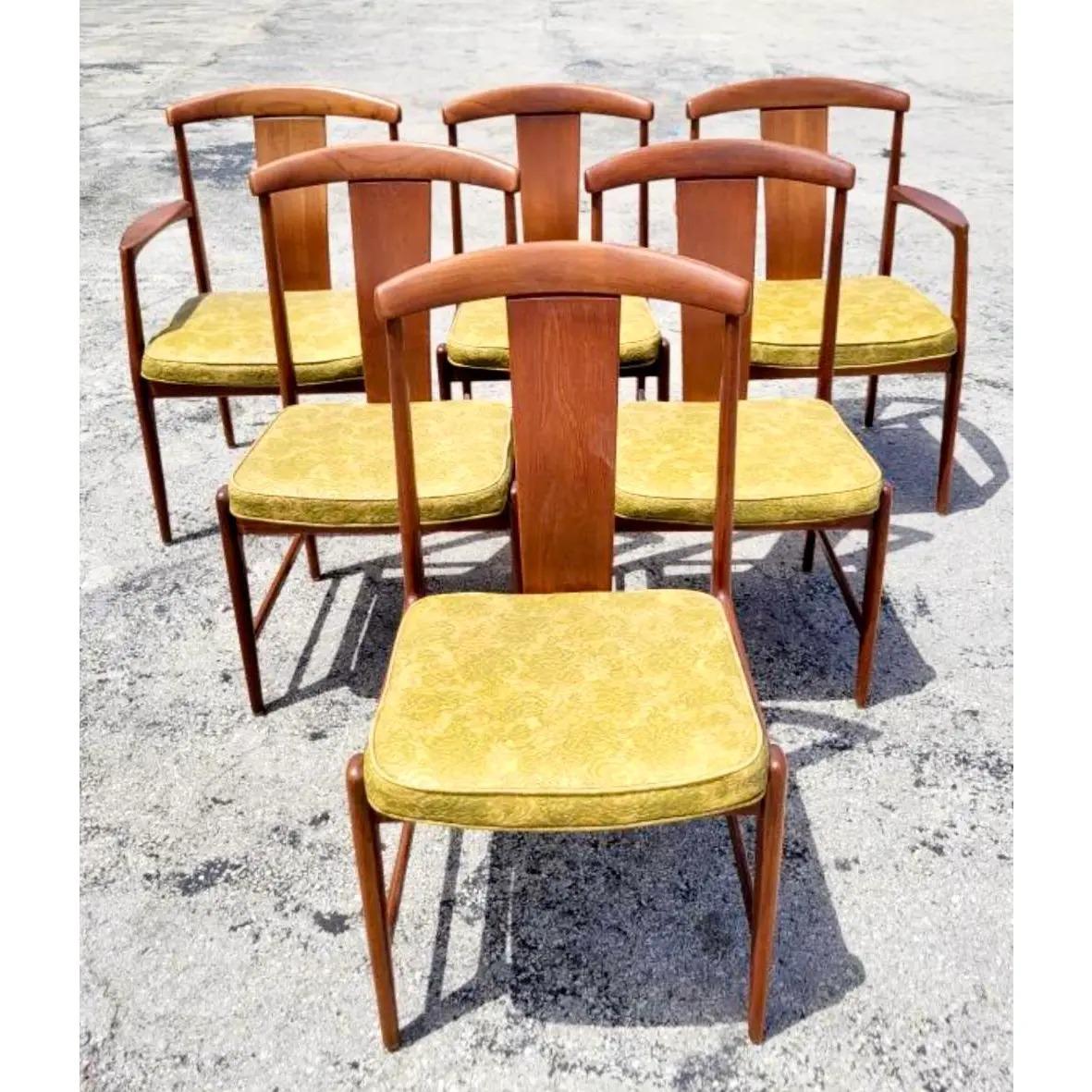 20th Century Vintage Swedish Folke Ohlsson for Dux Sweden Dining Chairs, Set of 6