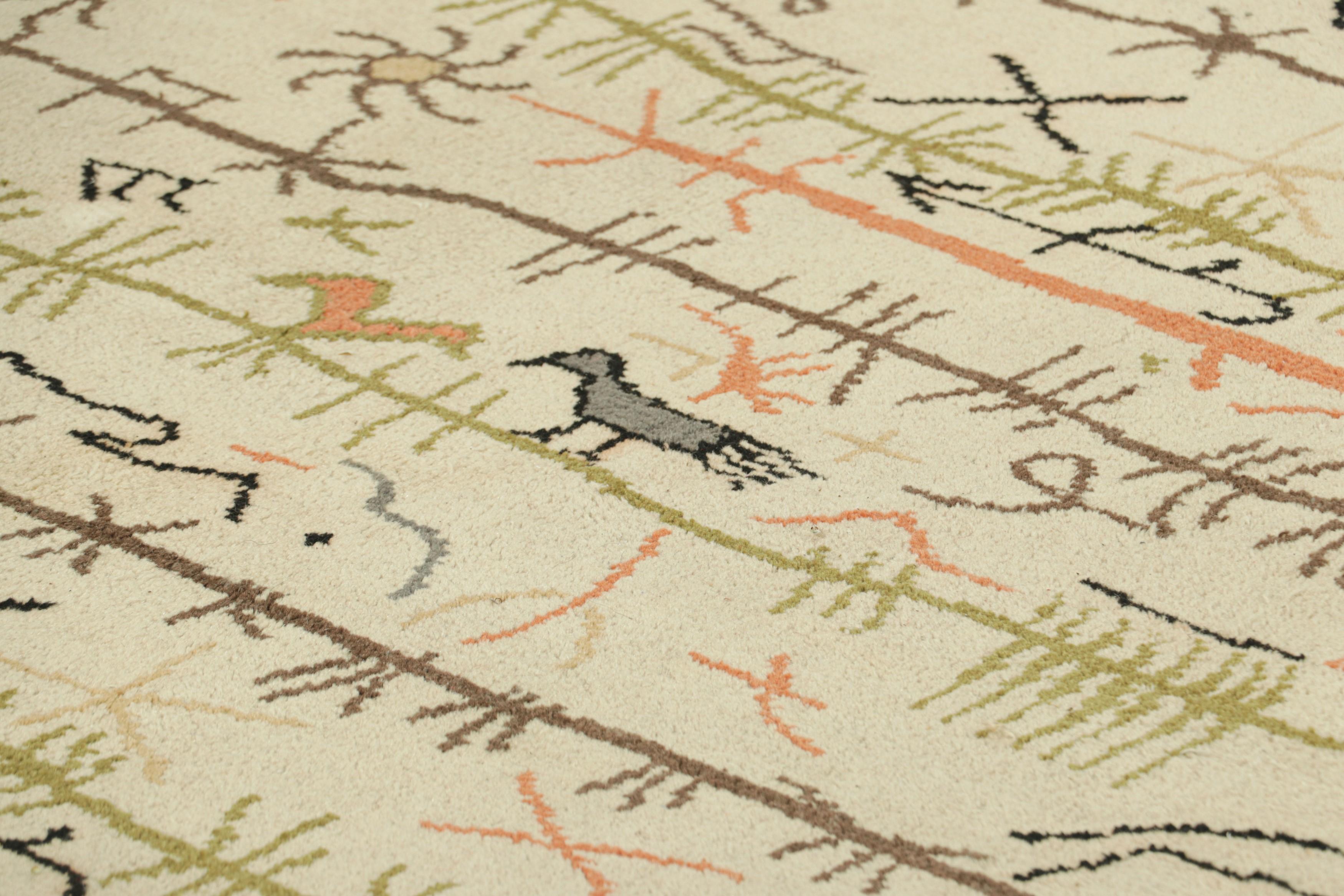 Made with hand-knotted wool circa 1960-1970, this 6x8 vintage Swedish Rya rug is a bold new addition to Rug & Kilim’s curation of rare and collectible mid-century rugs of this provenance.

On the Design: 

This design draws inspiration from