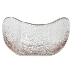 Vintage Swedish Glass Bowl by Christer Sjögren for Lindshammar Glasbruk, 1970s