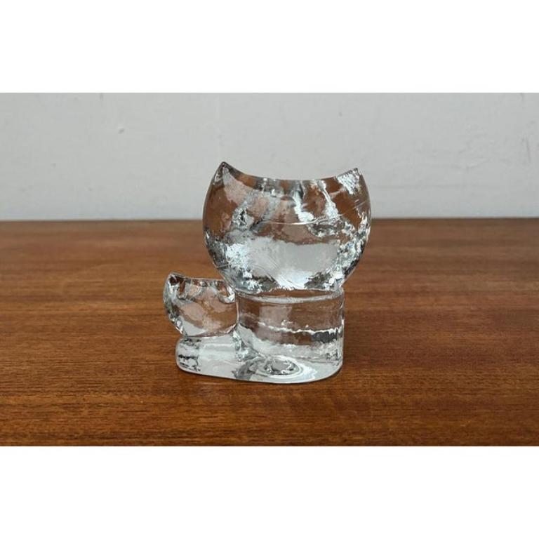 Scultura di gufo in vetro svedese vintage di Pukeberg Glass, anni '70 in vendita 4