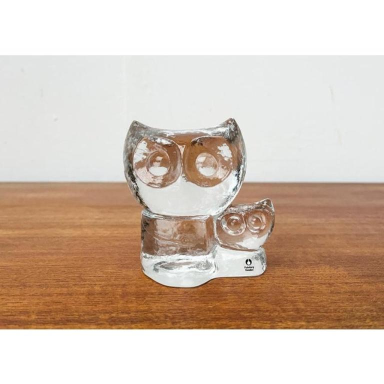 Scultura di gufo in vetro svedese vintage di Pukeberg Glass, anni '70 in vendita 5