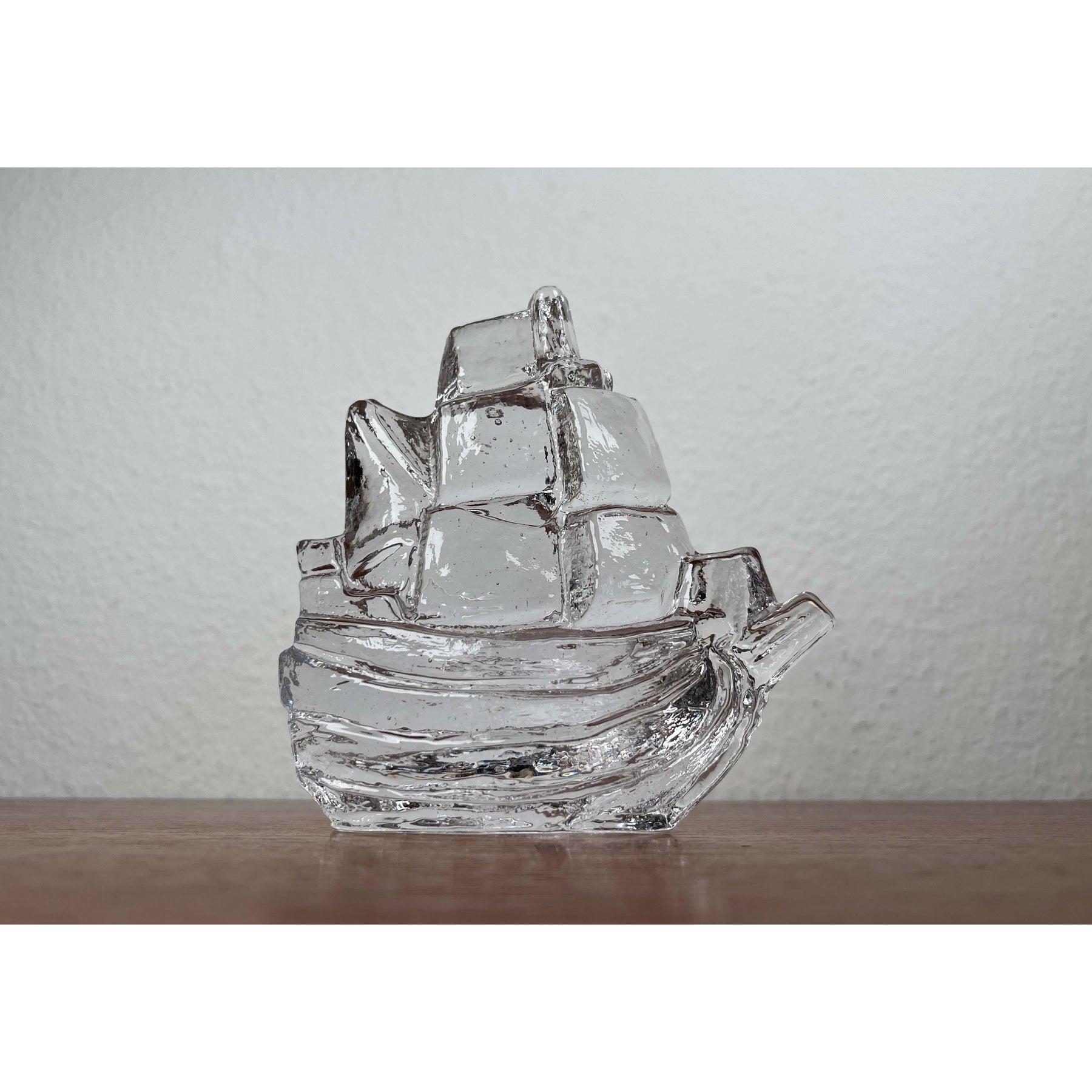 Vintage Schwedisches Glasschiff von Uno Westerberg für Pukeberg Glass, 1970er Jahre im Zustand „Gut“ im Angebot in Hamburg, DE