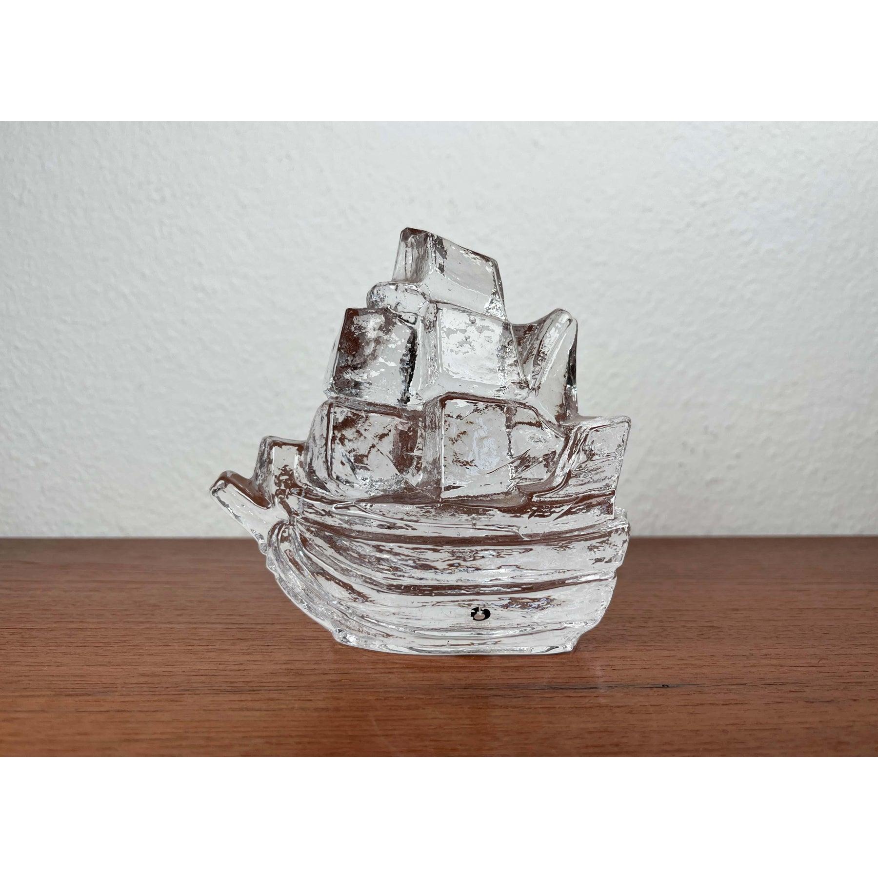 Vintage Schwedisches Glasschiff von Uno Westerberg für Pukeberg Glass, 1970er Jahre im Angebot 3