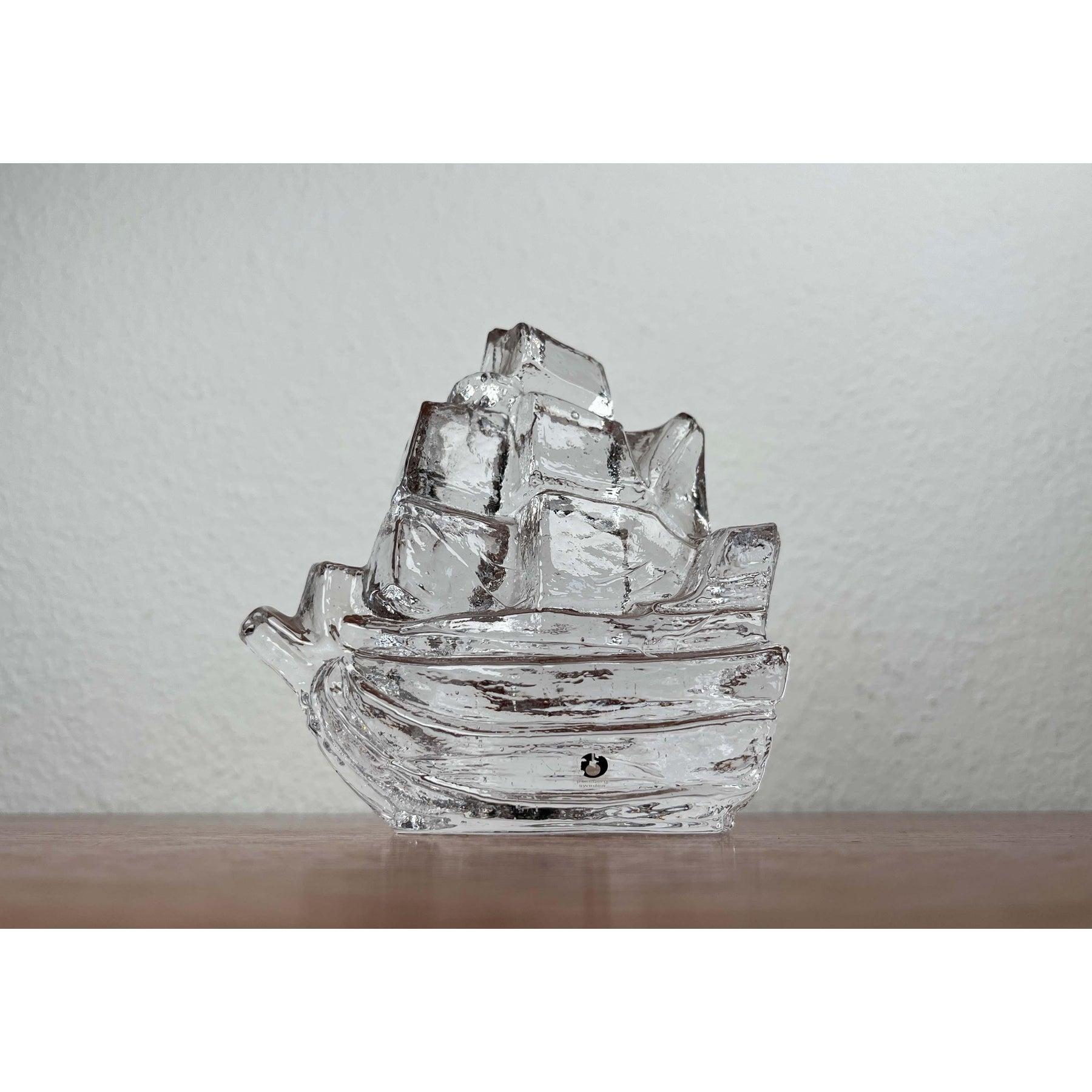Vintage Schwedisches Glasschiff von Uno Westerberg für Pukeberg Glass, 1970er Jahre im Angebot 5