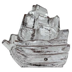 Vintage Schwedisches Glasschiff von Uno Westerberg für Pukeberg Glass, 1970er Jahre