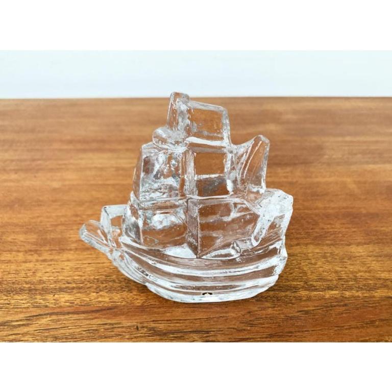 Svedese Nave in vetro svedese vintage di Pukeberg Glass, anni '70 in vendita