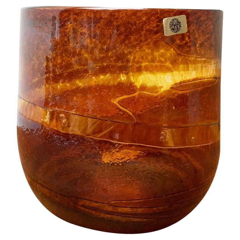 Vintage Swedish Glass Vase by Milan Vobruba for Gusum Sweden, 1980s